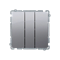 SIMON BASIC Triple connector 10A 250V stainless steel