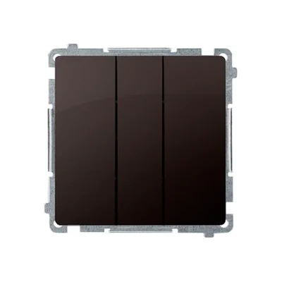 SIMON BASIC Triple interrupteur avec rétroéclairage LED 10A 250V chocolat