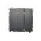 SIMON BASIC Triple pushbutton 10A 250V matte graphite