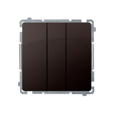 SIMON BASIC Triple switch with LED backlight 10A 250V chocolate