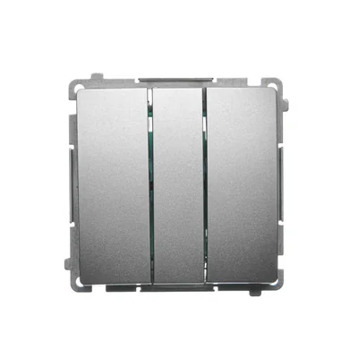 SIMON BASIC Triple switch with LED backlight 10A 250V satin