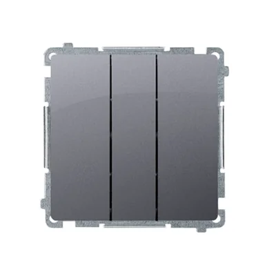 SIMON BASIC Triple switch with LED backlight 10A 250V silver mat
