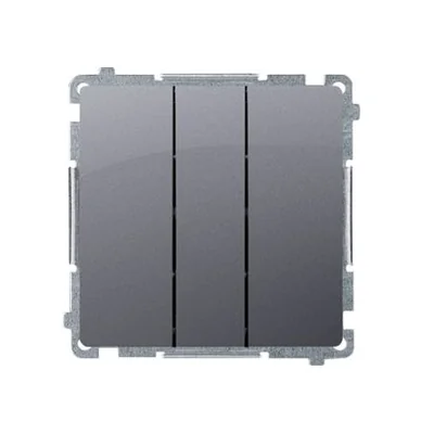 SIMON BASIC Triple switch with LED backlight 10A 250V silver mat