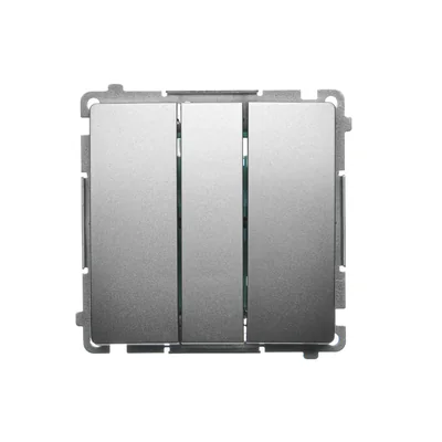 SIMON BASIC Triplo interruttore 10A 250V satinato