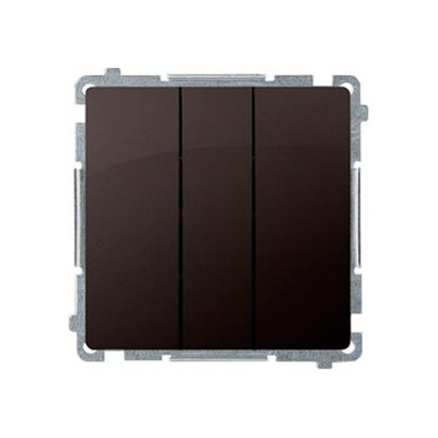 SIMON BASIC Triplo interruttore con retroilluminazione LED 10A 250V cioccolato