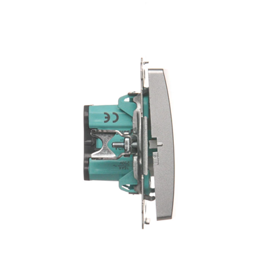 SIMON BASIC Two-pole switch (module) 16AX 230V silver mat