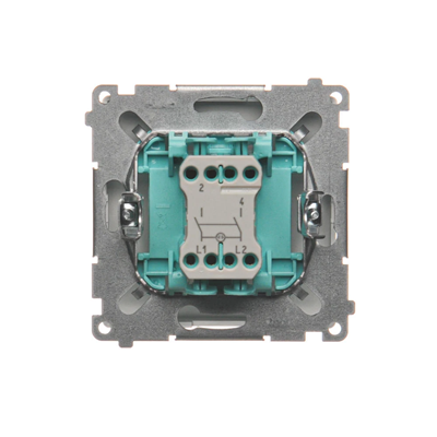 SIMON BASIC Two-pole switch with LED backlight (module) 10AX 230V silver matt