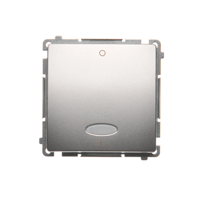 SIMON BASIC Two-pole switch with LED backlight (module) 10AX 230V silver matt