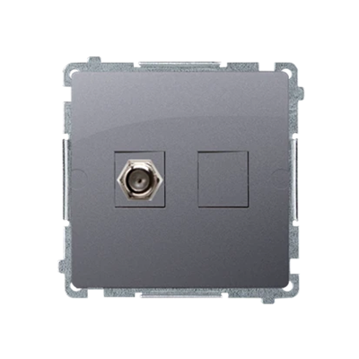 SIMON BASIC type "F" prise d'antenne simple (module) acier inoxydable