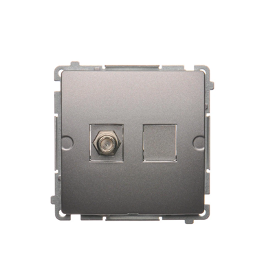 SIMON BASIC type "F" prise d'antenne simple (module) acier inoxydable