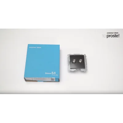 SIMON BASIC type "F" prise d'antenne simple (module) argent mat
