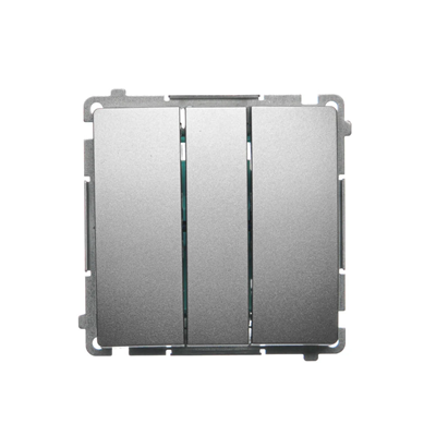 SIMON BASIC Вимикач потрійний з LED підсвічуванням 10А 250В сатин
