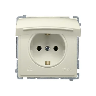 Simon Basic WMBW-50111x-9011 Schuko socket for IP44 version with shutters (module) 16A, 250V~, screw terminals; beige