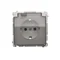Simon Basic WMBW-53111x-1011 Schuko socket for IP44 version with shutters (module) 16A, 250V~, screw terminals; transparent flap; white