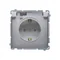 Simon Basic WMBW-53111x-J011 Schuko socket for IP44 version with shutters (module) 16A, 250V~, screw terminals; stainless steel. Transparent flap