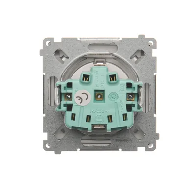 Simon Basic WMBW-53111x-J011 Schuko-Steckdose für Schutzart IP44 mit Abdeckungen (Modul) 16 A, 250 V~, Schraubklemmen; Edelstahl. Transparente Klappe