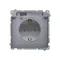 Simon Basic WMBW-73111x-4011 Schuko socket for IP44 version (module) 16A, 250V~, screw terminals; matte silver. Transparent flap