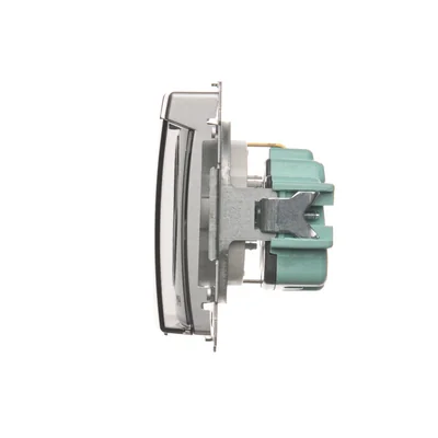 Simon Basic WMBW-73111x-4011 Schuko socket for IP44 version (module) 16A, 250V~, screw terminals; matte silver. Transparent flap