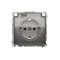 Simon Basic WMBW-73111x-4011 Schuko-Steckdose für IP44 (Modul), 16 A, 250 V~, Schraubklemmen; matt silber. Transparente Klappe