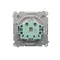 Simon Basic WMBW-73111x-4011 Schuko-Steckdose für IP44 (Modul), 16 A, 250 V~, Schraubklemmen; matt silber. Transparente Klappe