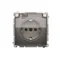 Simon Basic WMBW-73111x-H011 Schuko socket for IP44 version (module) 16A, 250V~, screw terminals; satin. Transparent flap