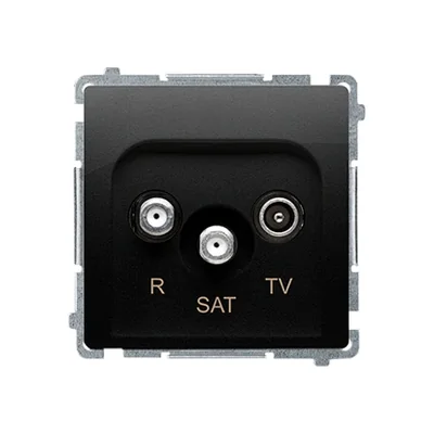 Simon Basic WMUA-03018z-Y011 R-TV-SAT terminal antenna socket (module). 1x input: 5 MHz–2.4 GHz; black *Can be used as a terminating socket for a R-TV-SAT through socket