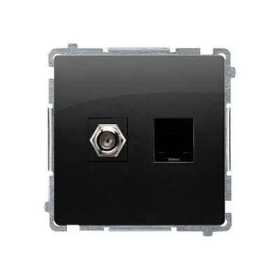 Simon Basic WMUA-0510xx-Y011 Antennenbuchse Typ F + RJ45 Kat. 6 (Modul); schwarz