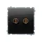 Simon Basic WMUG-010002-Y011 Single speaker socket - 1 speaker cabinet (module). Wire cross-section for output: 6 mm2. Screw-mounted to the box; black