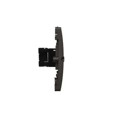 Simon Basic WMUK-0510F2-Y011 Einzelne RJ45-Computerbuchse, Kategorie 5e (Modul). Schraubmontage der Buchse an der Anschlussdose; schwarz