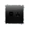 Simon Basic WMUK-0620xx-Y011 RJ45 computer socket, category 6, double with dust shutter (module). Mounting with claws or screws; black