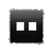 Simon Basic WMUK-P10000-Y013 Double Flat Keystone Data Jack Cover. Clip or Screw Mount; Black