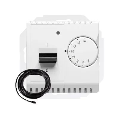 Simon Basic WMUR-011xxx-1011 Regulátor teploty s externím čidlem, 16 A, 230 V~. Zásuvka k přišroubování do krabice; bílá