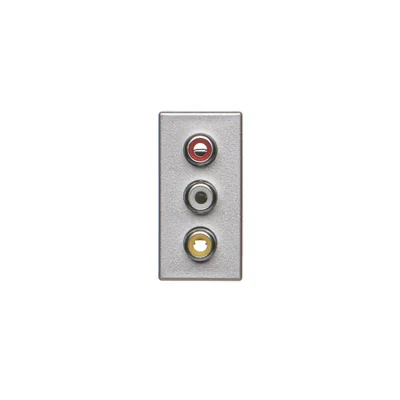 Simon Connect TSC-K105B-8 K45/2 connector board 3x RCA (CINCH) 22.5x45mm + inserts; screw terminals; aluminum