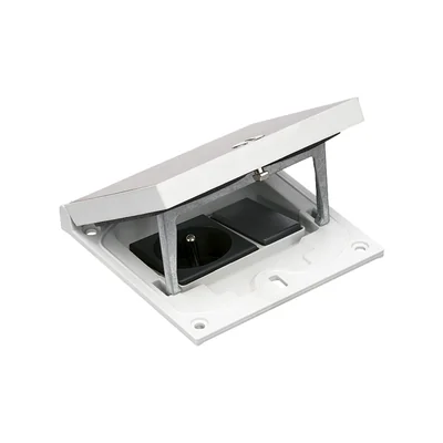 Simon Connect TSC-KFH120-72 Einsatz mit Abdeckung; Buchsentyp E (Erdungsstift); 22,5 x 45 mm Kappe für RJ45- oder Multimedia-Anschlüsse, Verriegelung mit leicht zugänglichem Verschluss, Edelstahl