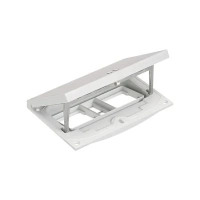 Simon Connect TSC-KFH201-72 Einsatz mit Abdeckung; Platz für zwei 45x45-mm-Module; 22,5x45-mm-Modul mit Keyston-Verriegelung; 2 Steckplätze für RJ45- oder Multimedia-Anschlüsse, leicht zugängliches Schloss, Edelstahl