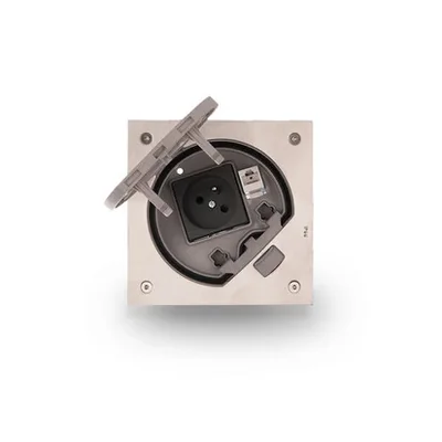 Simon Connect TSC-KSE25U-23-72 Zásuvka s krytem, se zásuvkou+ RJ45 kat. 5e; nerezová ocel