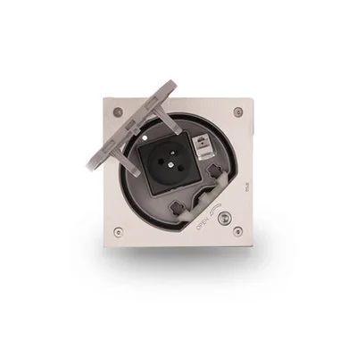 Simon Connect TSC-KSE25USEC-2372 Insert with cover, with socket+ RJ45 cat5e with lock; stainless steel