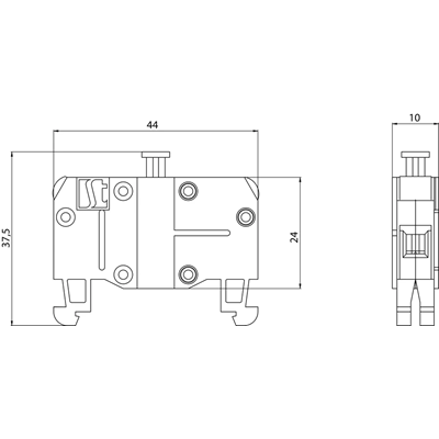 Single-circuit rail contact switch