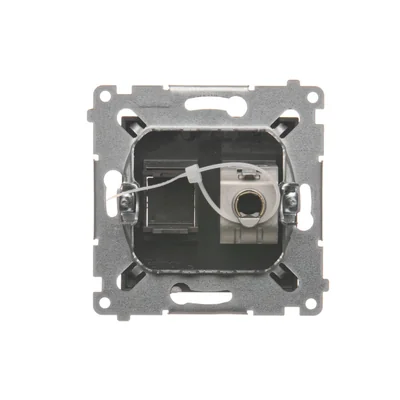 Single computer socket RJ45 cat. 6 shielded with anti-dust cover (module) brown matt metallic