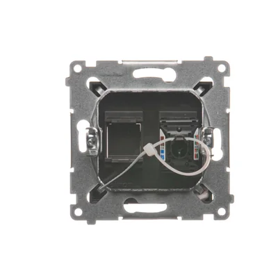 Single computer socket RJ45 cat. 6 with anti-dust cover (module) brown matt metallic