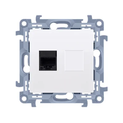 Single computer socket RJ45 category 5e (module) white