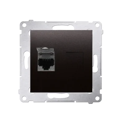 Single computer socket RJ45, category 6, shielded with anti-dust cover (module) anthracite (metallic)