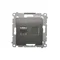 Single computer socket RJ45, category 6, shielded with anti-dust cover (module) anthracite (metallic)