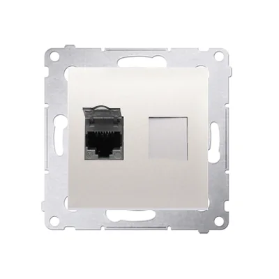 Single computer socket RJ45 category 6 shielded with anti-dust cover (module) cream