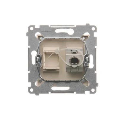Single computer socket RJ45 category 6 shielded with anti-dust cover (module) cream