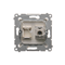 Single computer socket RJ45, category 6, shielded with anti-dust cover (module) gold (metallic)