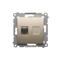Single computer socket RJ45, category 6, shielded with anti-dust cover (module) gold (metallic)