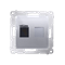 Single computer socket RJ45 category 6 with anti-dust cover (module) silver (metallic)