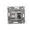 Single computer socket RJ45 category 6 with anti-dust cover (module) silver (metallic)