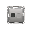 Single computer socket RJ45 category 6 with anti-dust cover (module) silver (metallic)